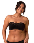 Mujer con sujetador sin tirantes Royal Lounge negro sin aros efecto invisible